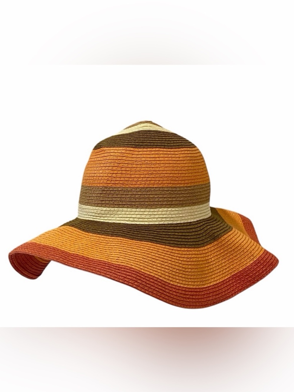 Talbots Orange Red Yellow Brown Floppy Sun Hat - Excellent condition